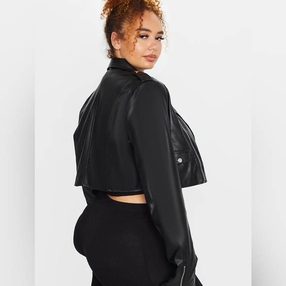 Cropped Faux Leather Jacket - Picture 11 of 14